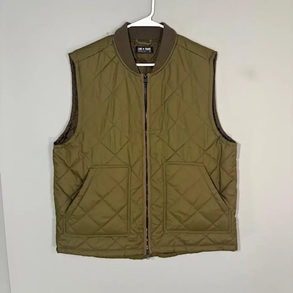 Line Of Trade Vest Mens XL Green Quilted Full Zip Insulated Outdoor Bodywarmer